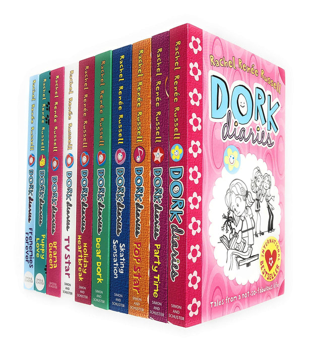 Dork Diaries x 10 title set: Dork Diaries / Party Time / How to Dork your Diary / Pop Star / Dear Dork / TV Star / Skating Sensation / Holiday Heartbreak / OMG / Once Upon a Dork