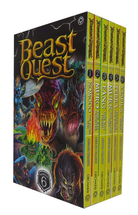 Beast Quest Series 6 Collection - 6 Books RRP £29.94 (31. Komodo the Lizard King; 32. Muro the Rat Monster; 33. Fang the Bat Fiend; 34. Murk the Swamp Man; 35. Terra the Curse of the Forest; 36. Vespick the Wasp Queen)