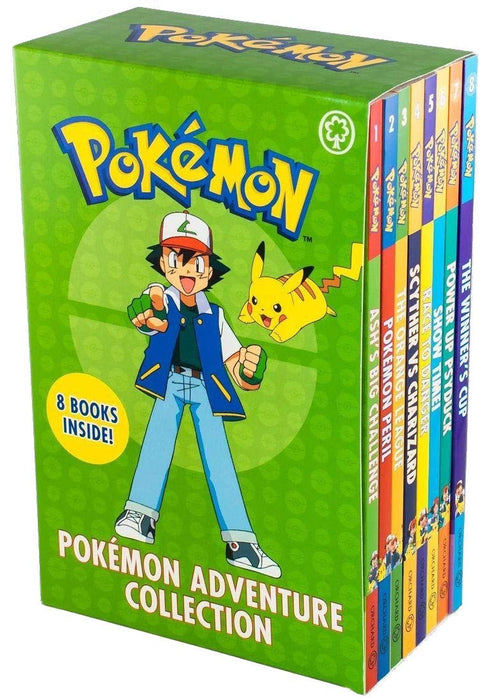 Pokemon Adventure Collection Series Books 1 -8 Set (Ash's Big Challenge, Pokemon Peril, Orange League, Scyther VS Charizard, Race to Danger and MORE!)