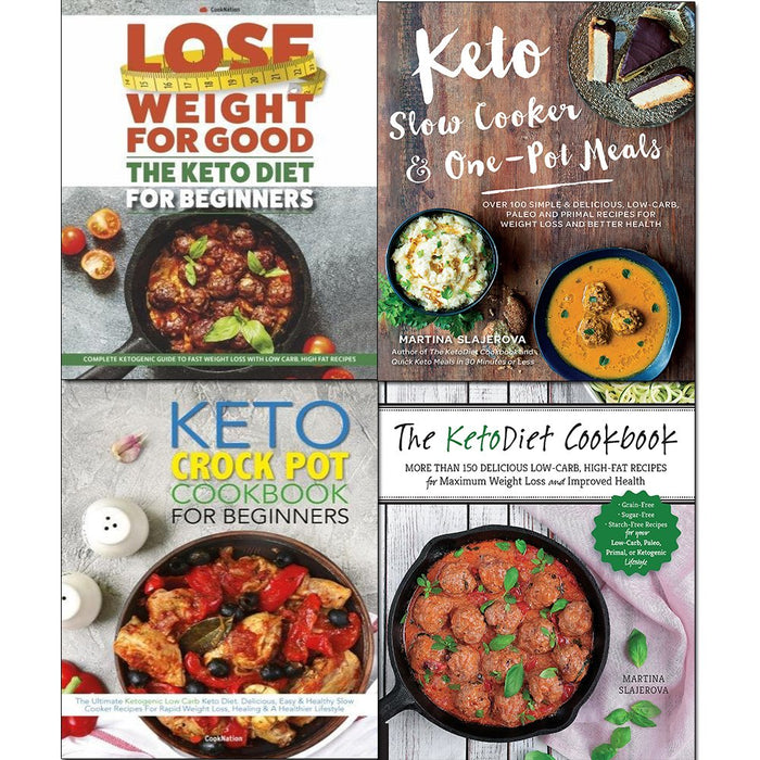 Keto slow cooker & one-pot meals, crock pot and keto diet for beginners 4 books collection set