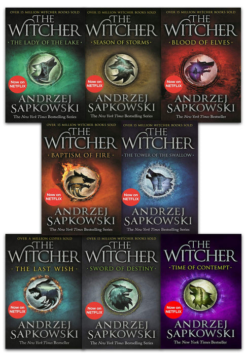 Andrzej Sapkowski Witcher Series 8 Books Collection Set - Blood of Elves, Time of Contempt, Baptism of Fire, Tower of the Swallow, Lady of the Lake, Sword of Destiny, Season of Storms, The Last Wish