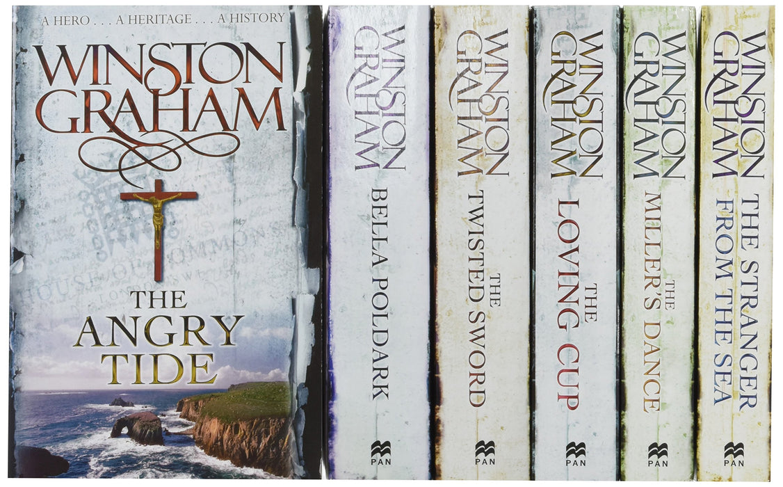Winston Graham Poldark Series 6 Books Collection Set (Poldark books 7-12) (The Angry Tide, The Stranger From The Sea, The Miller's Dance, Bella Poldark, The Twisted Sword, The Loving Cup)