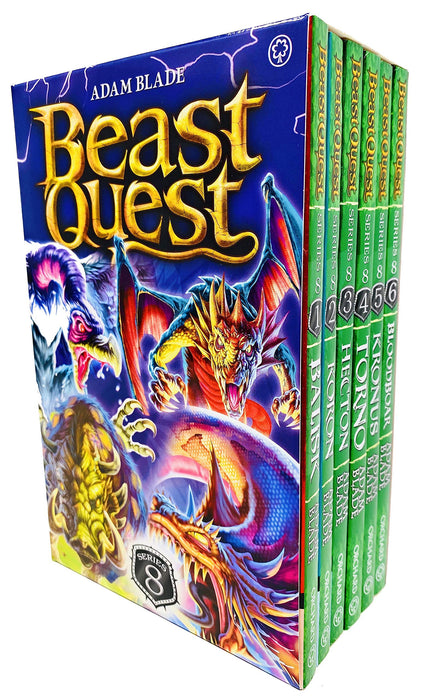 Beast Quest Series 8 Box Set Books 1 - 6 Collection (Balisk, Koron, Hecton, Torno, Kronus & Bloodboar)