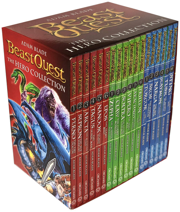 Beast Quest The Hero Collection 18 Books Series 1 - 3 Box Set by Adam Blade