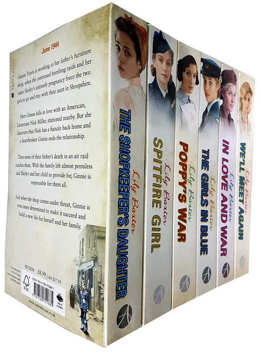 Lily Baxter Collection 6 Books Set (We'll Meet Again, In Love and War, The Girls in Blue, Poppy's War, Spitfire Girl, The Shopkeeper’s Daughter)