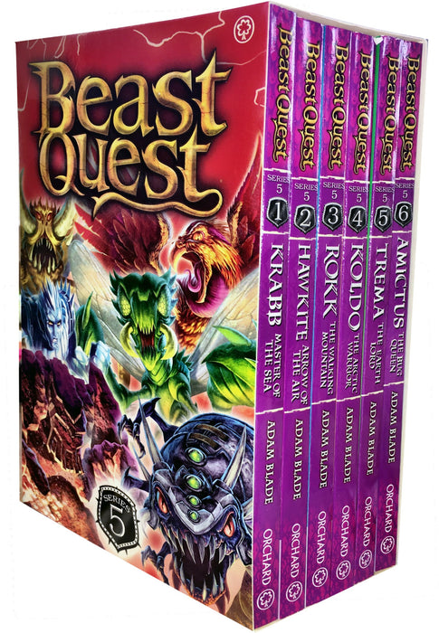 Beast Quest Series 5 The Shade of Death 6 Books Collection Box Set by Adam Blade